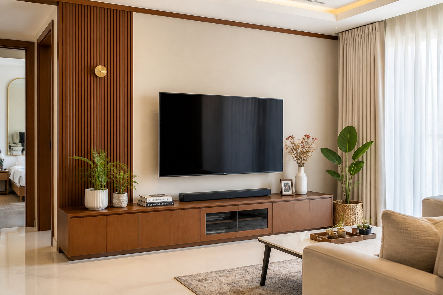 Living Room interiors in Gurugram